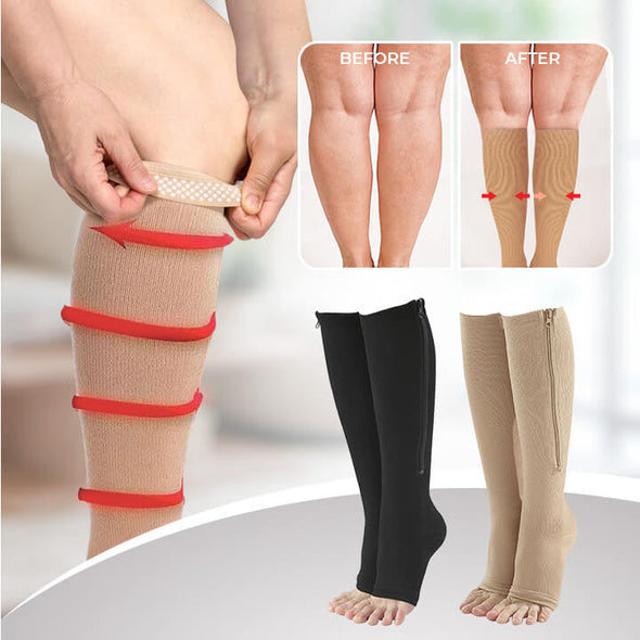 ZipSupport™ Compressiekousen Met Ritssluiting Voor Ultiem Comfort