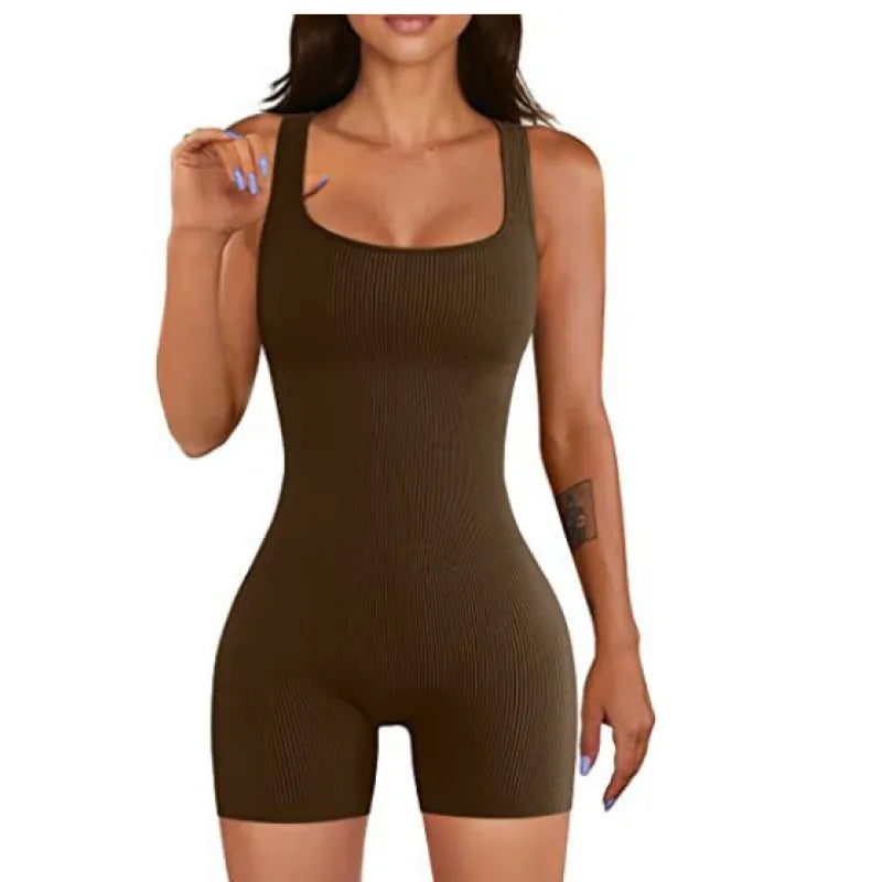 Dames Jumpsuit Romper | Flatterende Pasvorm | Elegante Vierkante Hals
