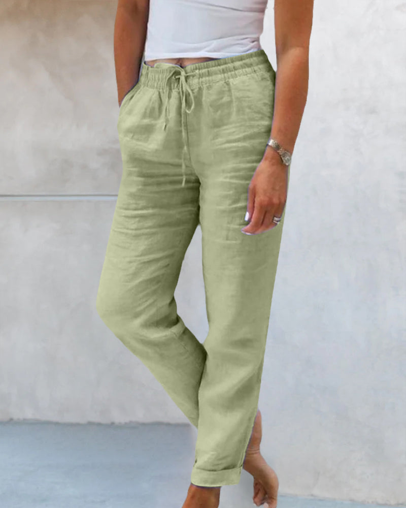 Dames casual trekkoordbroek | Kort model