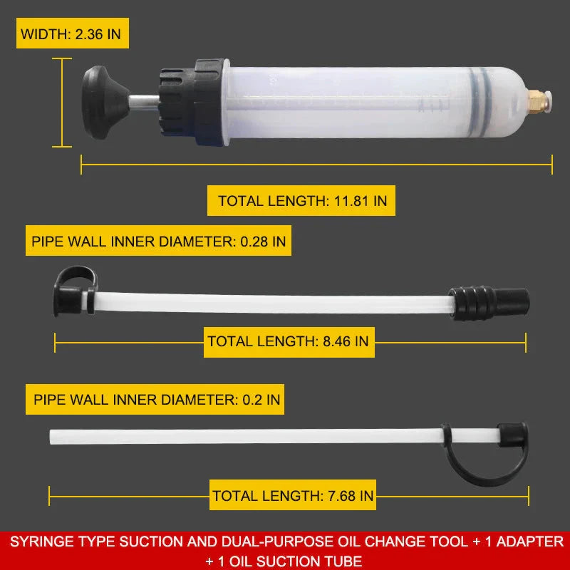 Handmatige Vloeistofpomp | Olie & Remvloeistof Extractor | Dubbele Rubberafdichting | PVC | 300g