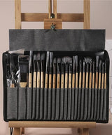 Professionele Verfkwasten Set 24-delig | Houten Handvat | Inclusief Paletmes