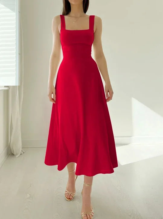 Heidi-Mode | Audrey Midi Jurk Omkeerbaar Van Organisch Bamboe Met Zakken
