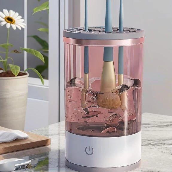 Elektrische Make-up Borstelreiniger | Automatisch Reinigen & Drogen | Compact Ontwerp 16×9cm