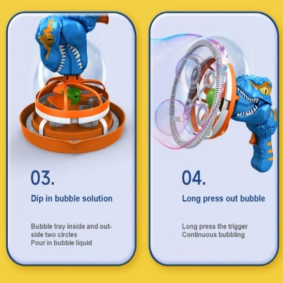 Dinosaurus Bellenblaas Pistool | Elektrisch | 1000+ Bellen per Minuut | ABS Kunststof