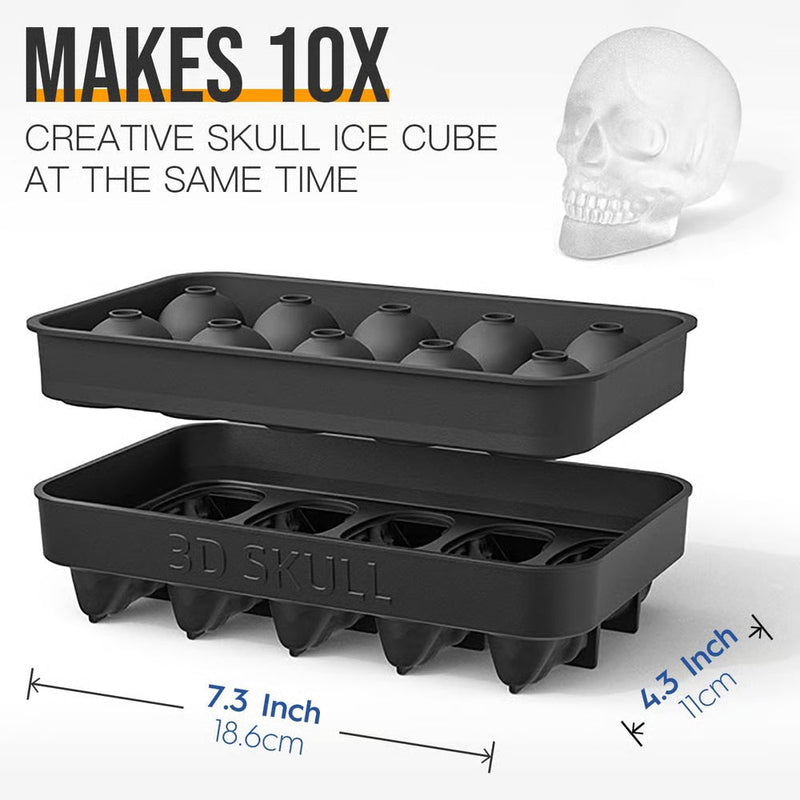 Halloween IJsblokjes Vorm | 3D Schedel Mal | Flexibel Silicone | Voor Drankjes en Desserts