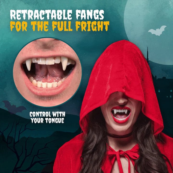 Halloween Vampier Tanden | Realistische Retractable Hoektanden | Cosplay Accessoire