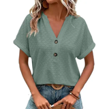 VitaBloom™ – Korte mouw zomerblouse voor dames met V-hals