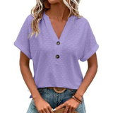 VitaBloom™ – Korte mouw zomerblouse voor dames met V-hals