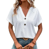 VitaBloom™ – Korte mouw zomerblouse voor dames met V-hals