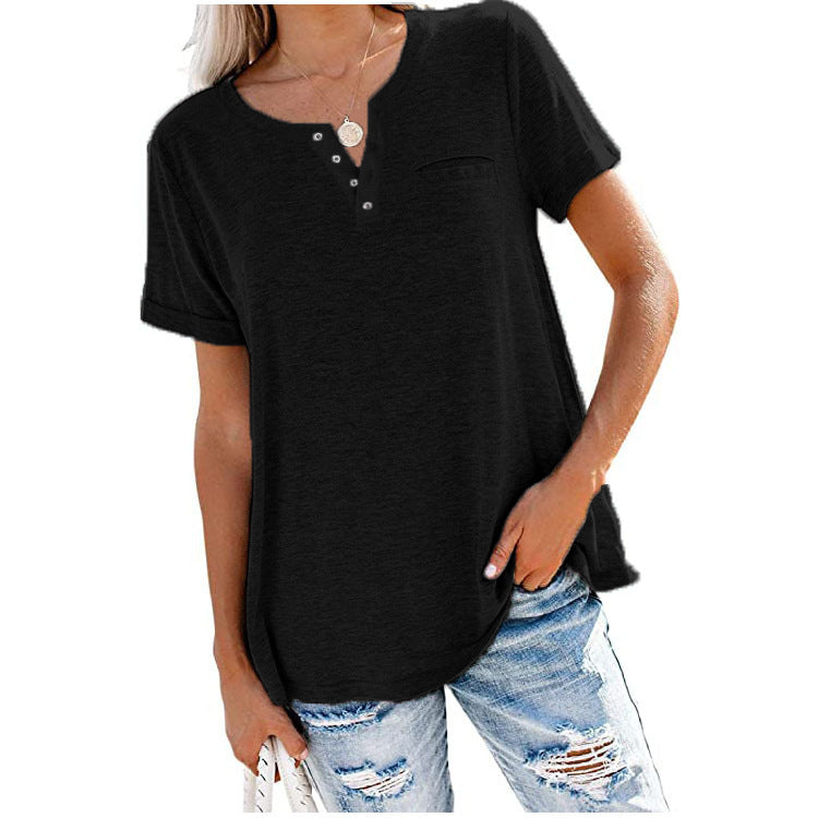 Lotte™ Blouse Met Korte Mouwen en V-hals