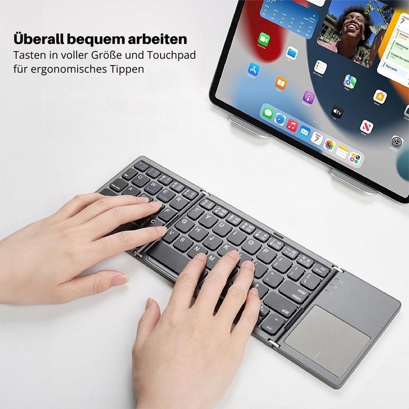 Mini Bluetooth Toetsenbord | Compact, Opvouwbaar & Draagbaar | Inclusief Touchpad