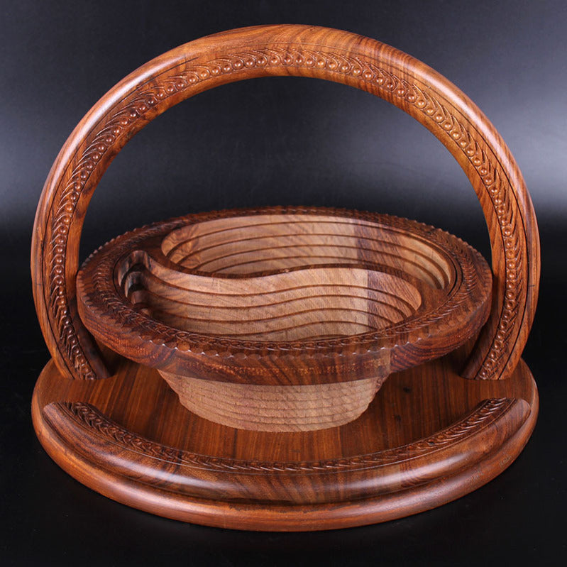 Houten Fruitschaal | Handgesneden Design | Ambachtelijk Hout | Duurzaam & Uniek
