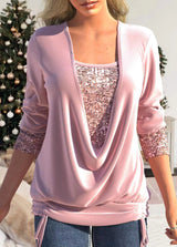 Helga™ Lange mouwen pailletten shirt
