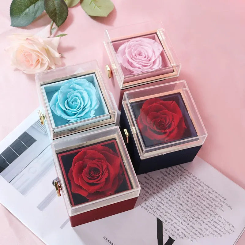 180° Roos Geschenkbox™ | Met Gegraveerde Love Ketting