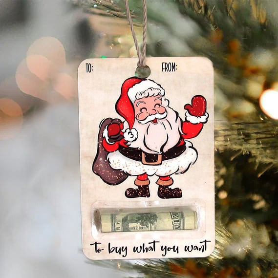 Kerst Geldhouder | Houten Decoratie | Handgemaakt Cadeau Idee