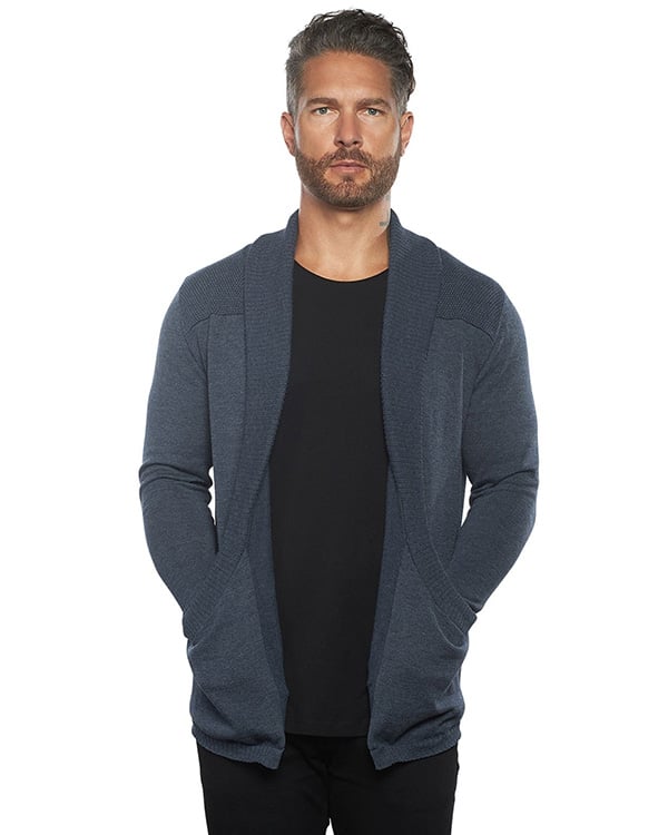 Heren Cardigan Vest | Slim Fit | Lichtgewicht | Shawl Kraag