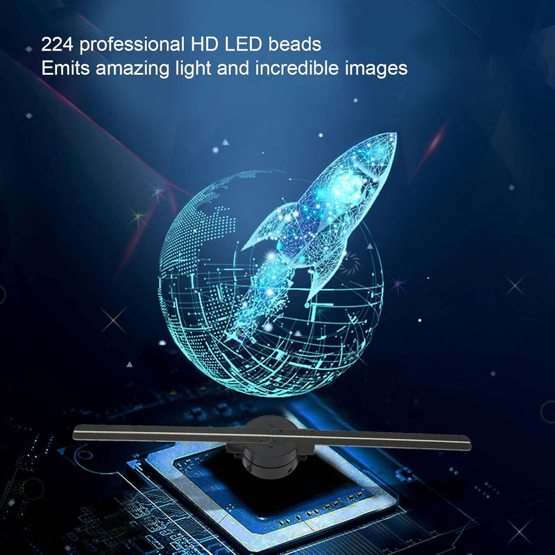 HoloDraai™ | 3D Hologram LED Ventilator Projector | WiFi App-bediening | 224 LEDs | Android & iOS Compatibel