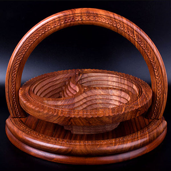 Houten Fruitschaal | Handgesneden Design | Ambachtelijk Hout | Duurzaam & Uniek