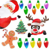 Kerst Auto Magneten | RadiantBulbs™ | Reflecterend | Set met Levendige Kleuren