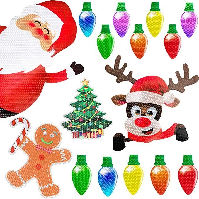 Kerst Auto Magneten | RadiantBulbs™ | Reflecterend | Set met Levendige Kleuren