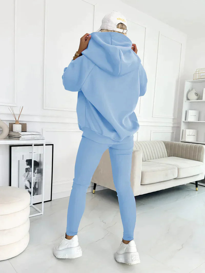 Dames 3-Delig Lounge Set | Hoodie, Vest & Broek | Zachte Stof met Ademend Weefsel