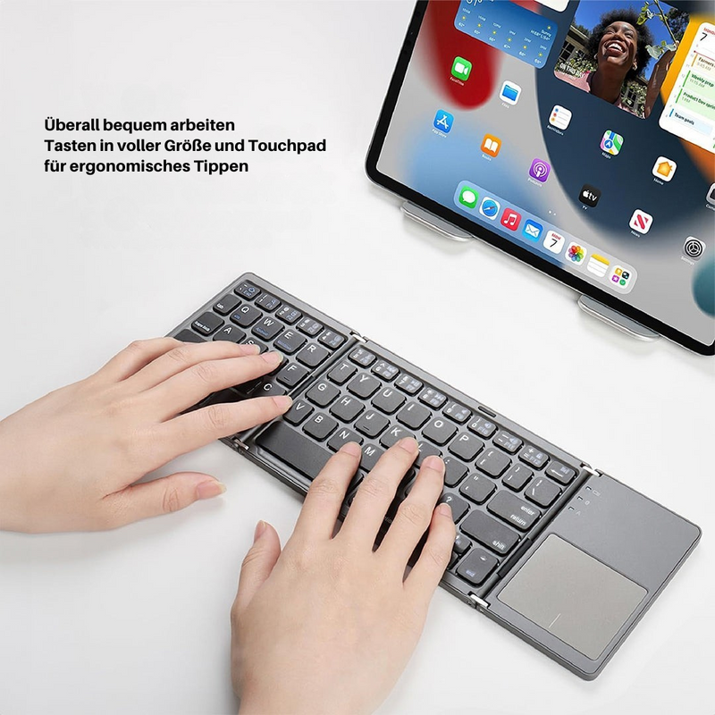 Mini Bluetooth Toetsenbord | Compact, Opvouwbaar & Draagbaar | Inclusief Touchpad