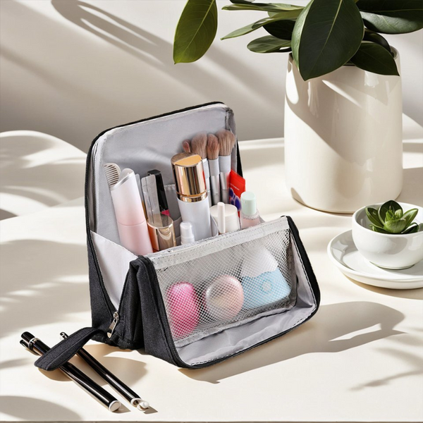 Make-up Organizer Tas | Reistas met Compartimenten | Waterdicht Nylon | 23x7x20 cm