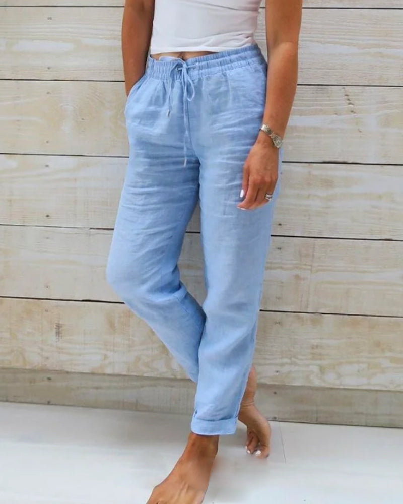 Dames casual trekkoordbroek | Kort model