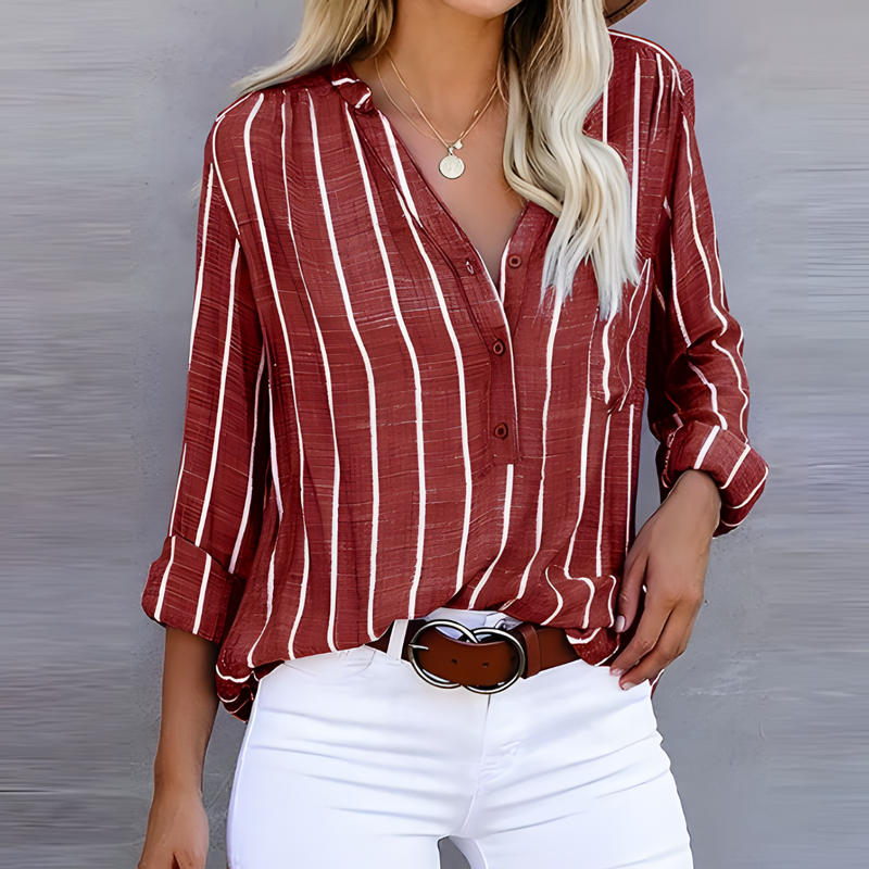Jantien - Modieuze Gestreepte Damesblouse