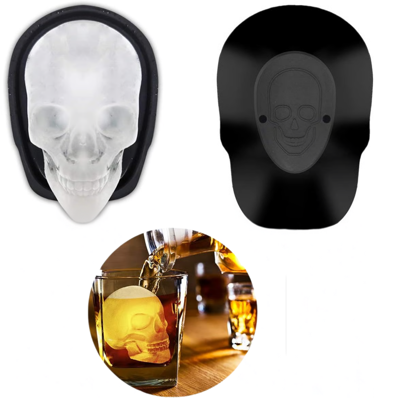 Halloween IJsblokjes Vorm | 3D Schedel Mal | Flexibel Silicone | Voor Drankjes en Desserts