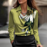 Kyra Satijnen Blouse | Elegant & Dagelijks Draagbaar | Champagnekleur | Vloeiende Stof
