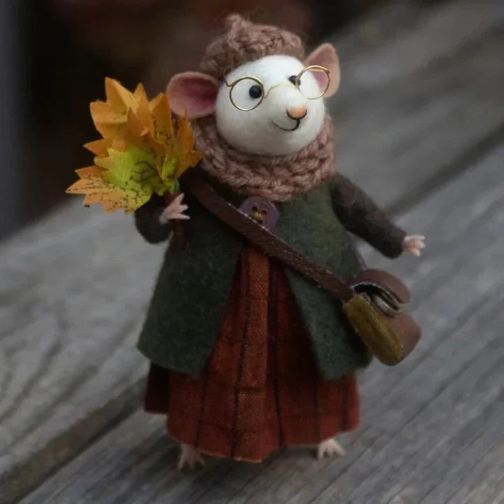 Kerst Ornament | Handgemaakte Viltmuis | Duurzaam & Decoratief
