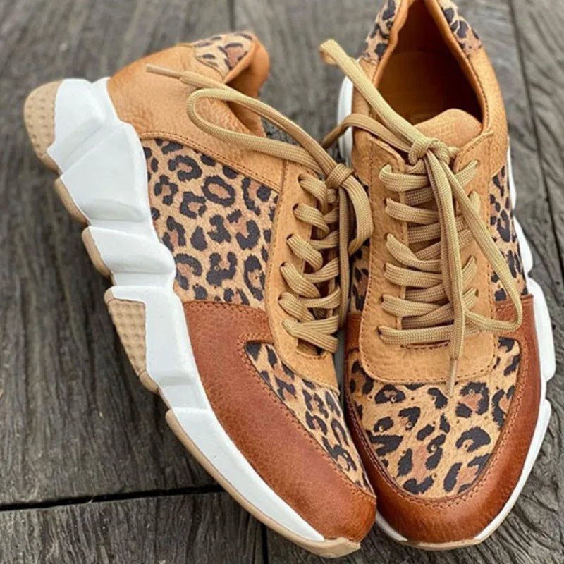 Crissa | Modieuze Dames Sneakers met Luipaardprint