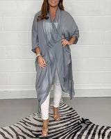 Dames V-hals Top | Losvallend Design | Vloeiende Stof met Luxe Glans
