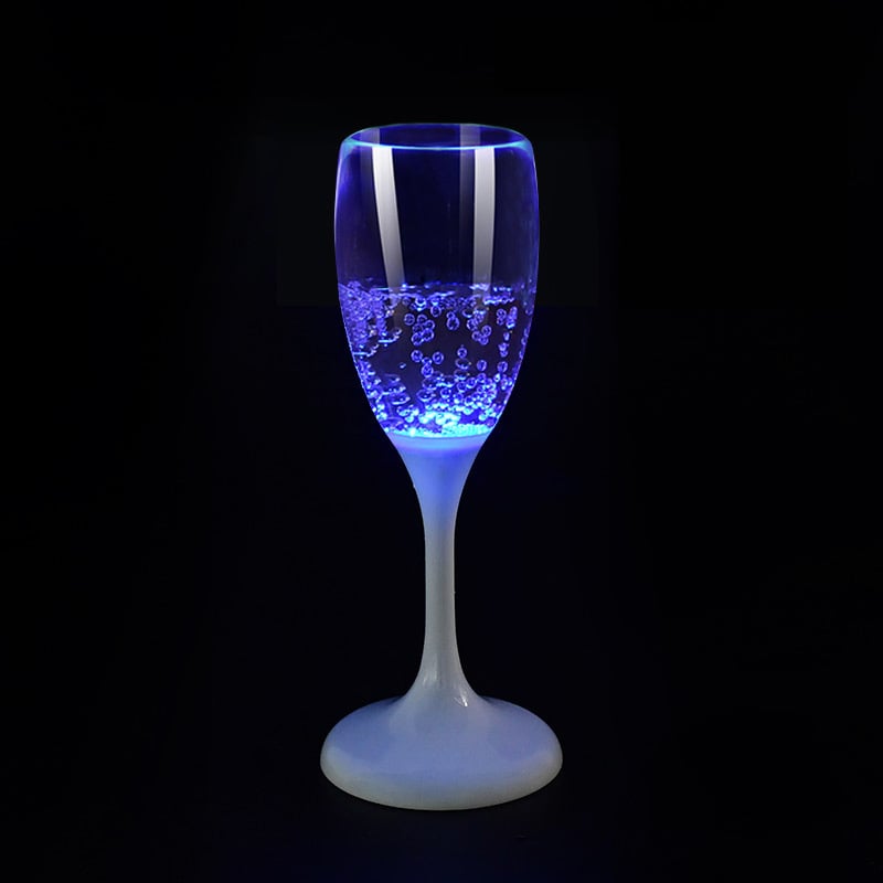 LED Wijn- en Champagneglazen | 6 Kleuren | Vloeistof Geactiveerd | Herbruikbaar | Set van 2 Stuks