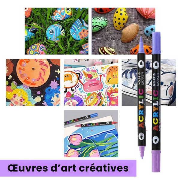 Acrylmarker Set | Precisiespunt | Dekende kleuren voor hout, stof, steen, metaal & meer