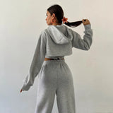 Dames Lounge Set | 3-delig | Cropped Hoodie, Tanktop & Broek met Enkelboorden