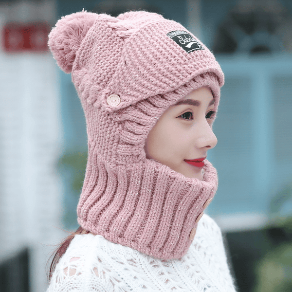 Dames Winterset | Gebreide Beanie Muts met Sjaal en Masker | Extra Warm & Zacht