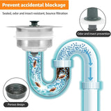 Afvoerzeef | 3-in-1 Stopper en Filter | RVS en ABS | Anti-Verstopping & Geurcontrole
