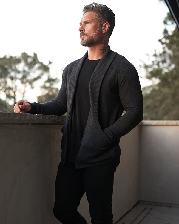Heren Cardigan Vest | Slim Fit | Lichtgewicht | Shawl Kraag