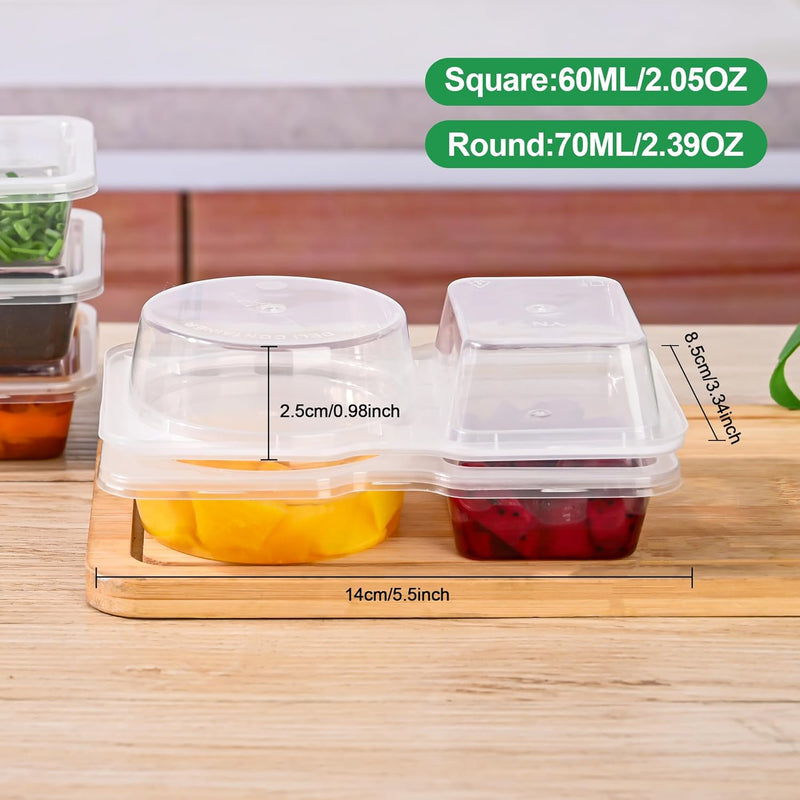 Voedselcontainer met Dubbel Compartiment | Lekvrij & BPA-vrij Plastic | Compact en Herbruikbaar