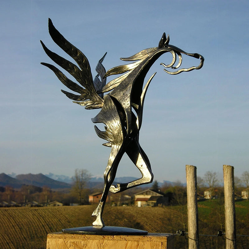 Metalen Paardensculptuur | Handgemaakt Tuinbeeld | Weerbestendig | 50×50×15 cm
