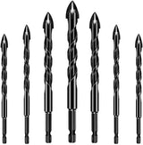 Boorbits Set | 4-Zijdig Kruisontwerp | Hardmetaal | 7-delig | Ø 3–12 mm