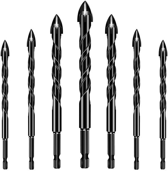 Boorbits Set | 4-Zijdig Kruisontwerp | Hardmetaal | 7-delig | Ø 3–12 mm