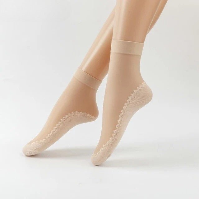 Dames Anti-Slip Sokken | Ademend Katoen & Nylon Mix | Versterkte Teen | 5+5 Gratis