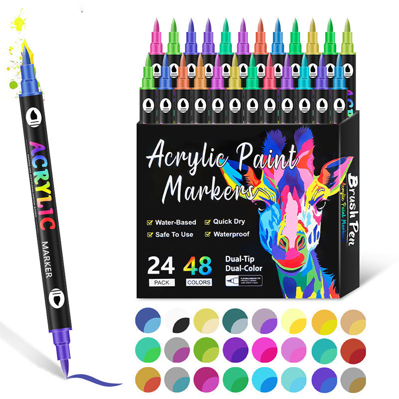 Acrylmarker Set | Precisiespunt | Dekende kleuren voor hout, stof, steen, metaal & meer