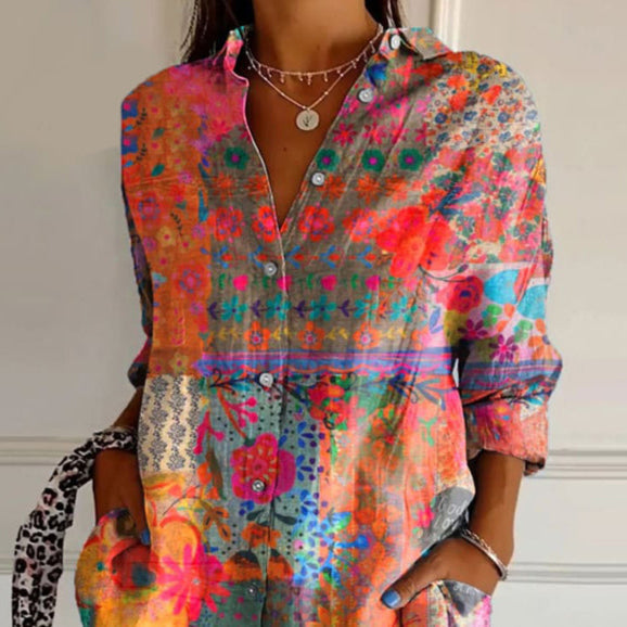 Anna Dames Blouse | Elegante Bloemenprint | Luchtige Pasvorm | Zachte Stof