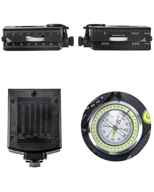 Militaire Kompas | Waterdicht | Clinometer & 360° Richtingschaal | Aluminium Legergroen