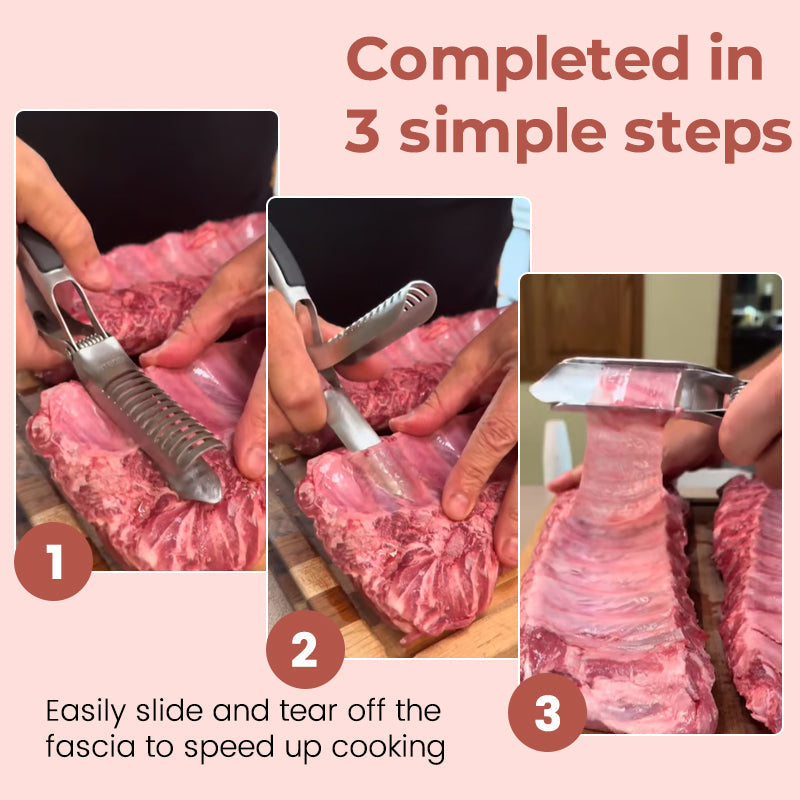 Ribmembranen Verwijderaar | Roestvrij Staal | Ergonomisch Handvat | BBQ & Keukenhulp