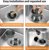 Afvoerzeef | 3-in-1 Stopper en Filter | RVS en ABS | Anti-Verstopping & Geurcontrole